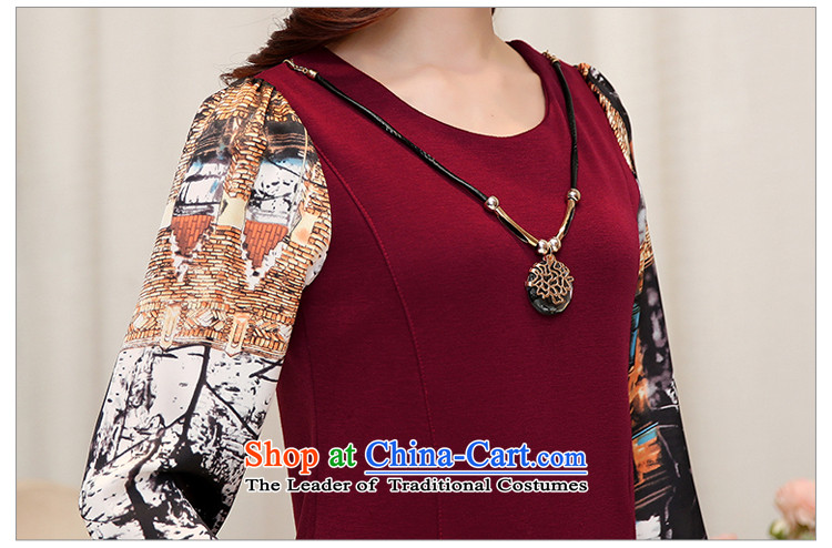 The Pearl of the Nga 2015 autumn and winter Korean new large long-sleeved blouses chiffon dress in long skirt XYZ6715# forming the Sau San Red L picture, prices, brand platters! The elections are supplied in the national character of distribution, so action, buy now enjoy more preferential! As soon as possible.