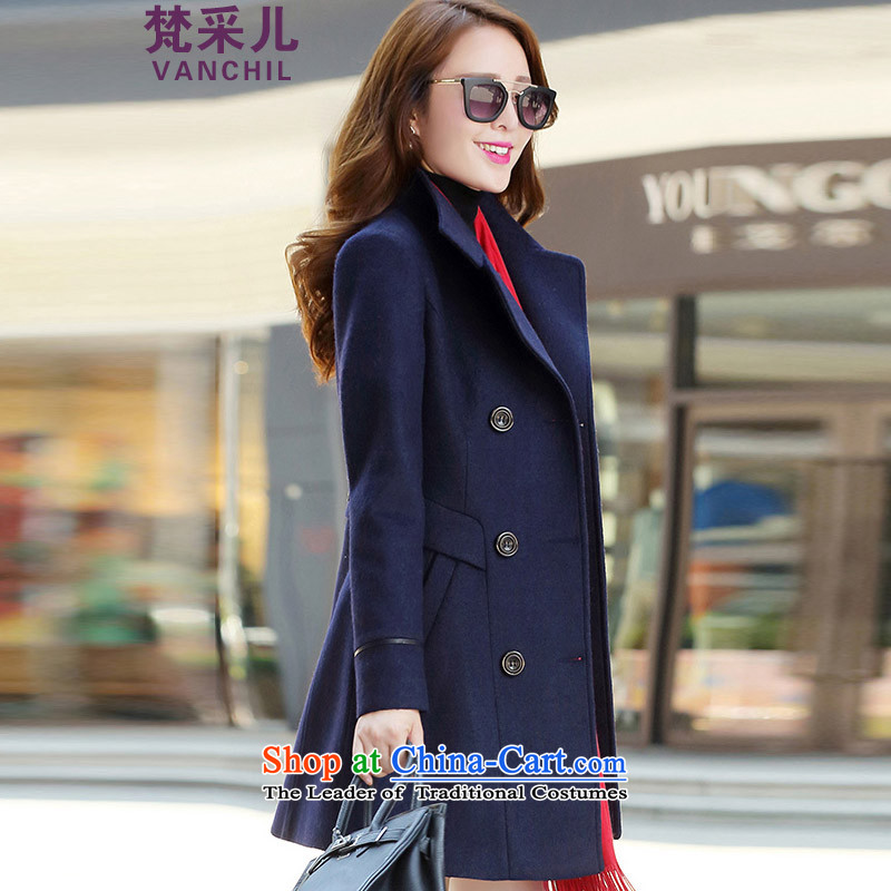 In accordance with the World 2015 autumn and winter new Hsichih gross coats Korean?   in the thin long graphics_? sub jacket female PT 2-volume do not shoot. M-volume do not shoot