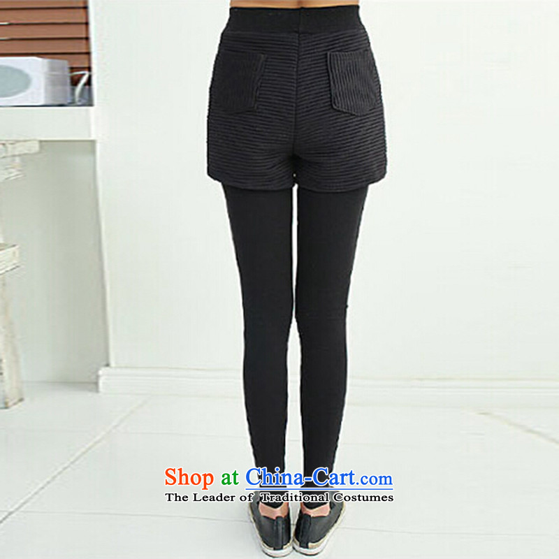 Elisabeth wa concluded forming the card for autumn and winter female trousers large 2015 thick new sister warm trousers female thick plus lint-free thick girls' graphics) to increase thin female pants black shorts + black trousers 4XL 160 to 180 catties c