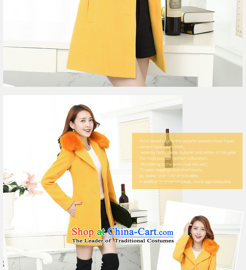 Quarter to Jacob autumn and winter 2015 new Korean version of long-Nagymaros collar cashmere cloak? female Sau San 1805 Yellow XXL picture, prices, brand platters! The elections are supplied in the national character of distribution, so action, buy now enjoy more preferential! As soon as possible.