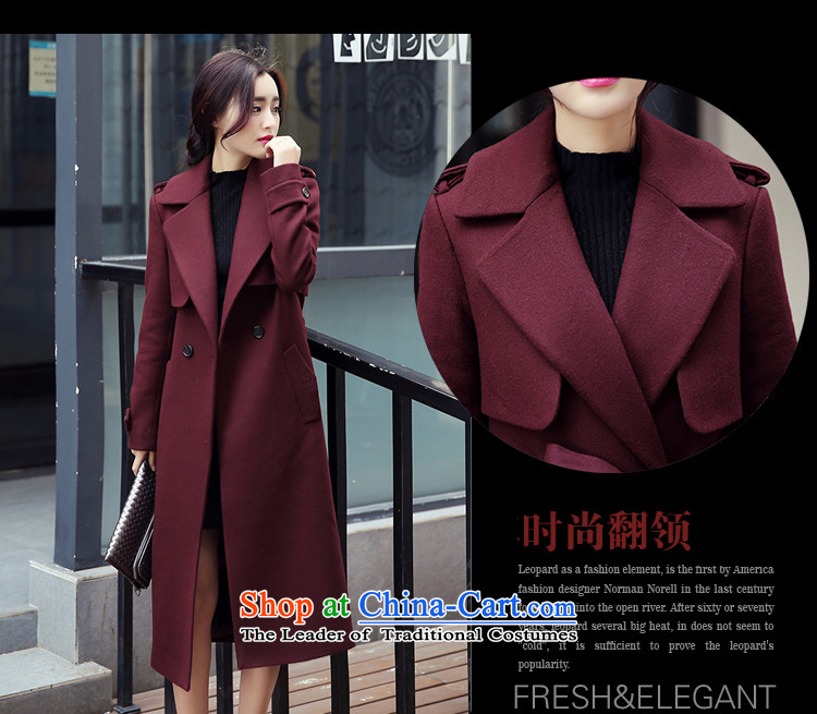 Alam Shah America 2015 autumn and winter new thick hair? female Korean jacket wool a wool coat in the long dark red XL Photo, prices, brand platters! The elections are supplied in the national character of distribution, so action, buy now enjoy more preferential! As soon as possible.