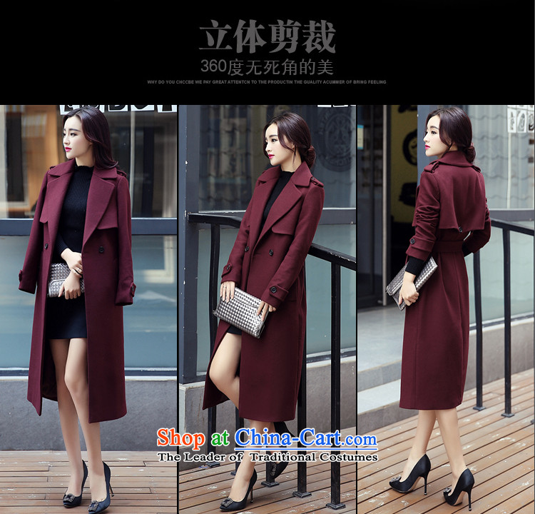 Alam Shah America 2015 autumn and winter new thick hair? female Korean jacket wool a wool coat in the long dark red XL Photo, prices, brand platters! The elections are supplied in the national character of distribution, so action, buy now enjoy more preferential! As soon as possible.