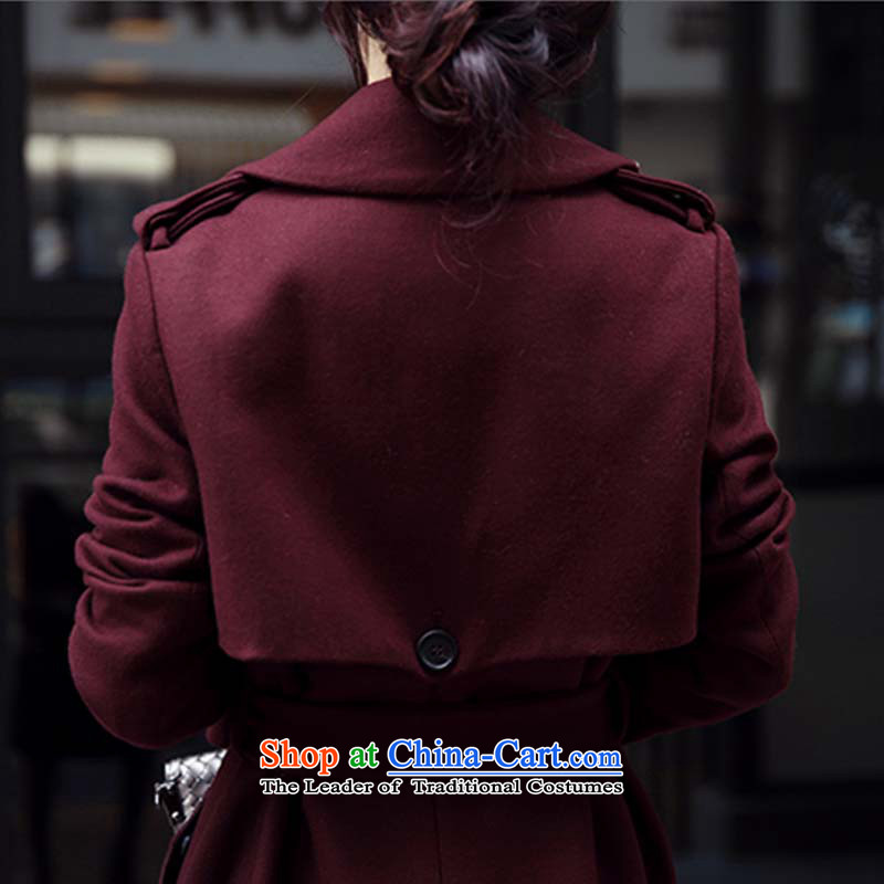 Alam Shah America 2015 autumn and winter new thick hair? female Korean jacket wool a wool coat in the long dark red XL, Lok Noh Alam Shah (LELANSH) , , , shopping on the Internet