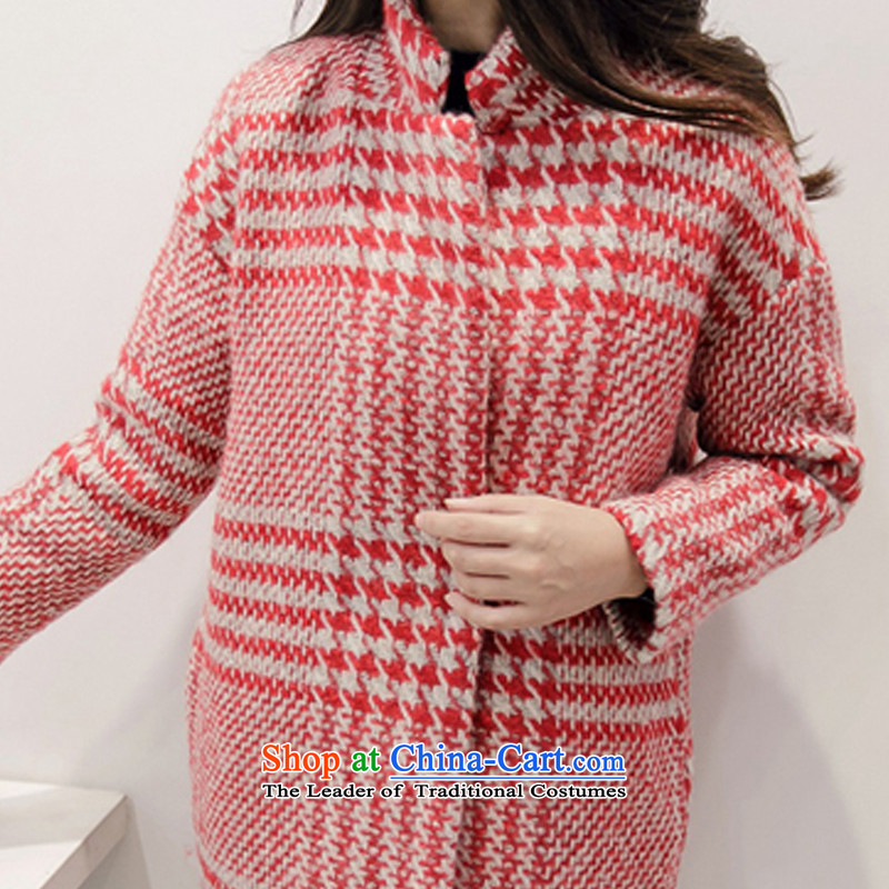 Van de  2015 Women's new women's new Korean loose video in thin long a wool coat cocoon-thick wool coat women? Ruby Red M van de shopping on the Internet has been pressed.