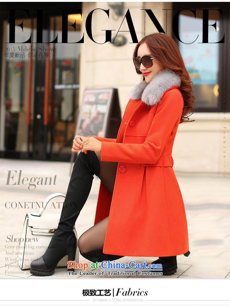 Contee Tarja Halonen of autumn and winter 2015 new women's Korea version in the thin long graphics Sau San Gross Gross for a wool coat 9631 Orange Red XL Photo, prices, brand platters! The elections are supplied in the national character of distribution, so action, buy now enjoy more preferential! As soon as possible.