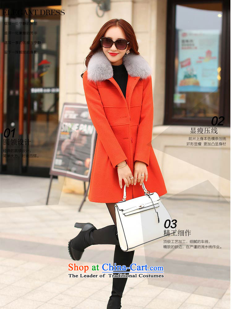 Contee Tarja Halonen of autumn and winter 2015 new women's Korea version in the thin long graphics Sau San Gross Gross for a wool coat 9631 Orange Red XL Photo, prices, brand platters! The elections are supplied in the national character of distribution, so action, buy now enjoy more preferential! As soon as possible.