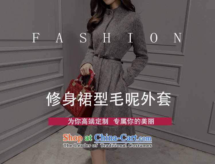 In accordance with the European site 2015 World Hsichih autumn and winter new gross? female Sau San foutune jacket video in the thin long a wool coat female 8,198 gray XXL aristocratic temperament picture, prices, brand platters! The elections are supplied in the national character of distribution, so action, buy now enjoy more preferential! As soon as possible.