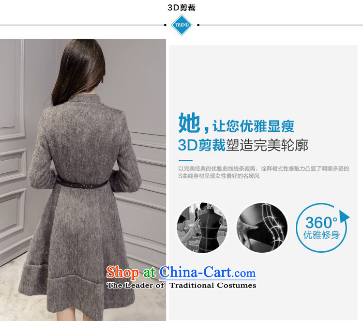 In accordance with the European site 2015 World Hsichih autumn and winter new gross? female Sau San foutune jacket video in the thin long a wool coat female 8,198 gray XXL aristocratic temperament picture, prices, brand platters! The elections are supplied in the national character of distribution, so action, buy now enjoy more preferential! As soon as possible.