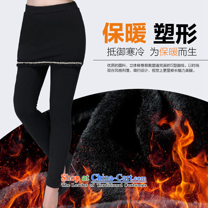 C.o.d. 2015 new plus extra thick warm winter lint-free package and not lint-free cleaning leave two skirt wear trousers thick Mei xl integration skirt around 140-155 2XL black trousers, Hazel (QIANYAZI constitution) , , , shopping on the Internet