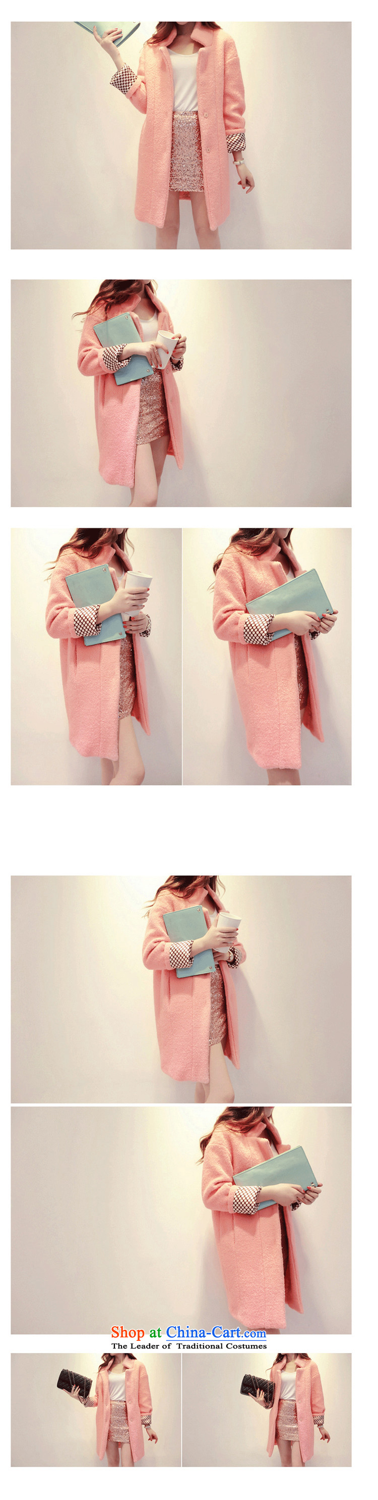 Ko Yo Yi Lin 2015 autumn and winter new candy colored a wool coat in the Korean version of long hair? coats female Sau San temperament jacket pink M picture, prices, brand platters! The elections are supplied in the national character of distribution, so action, buy now enjoy more preferential! As soon as possible.