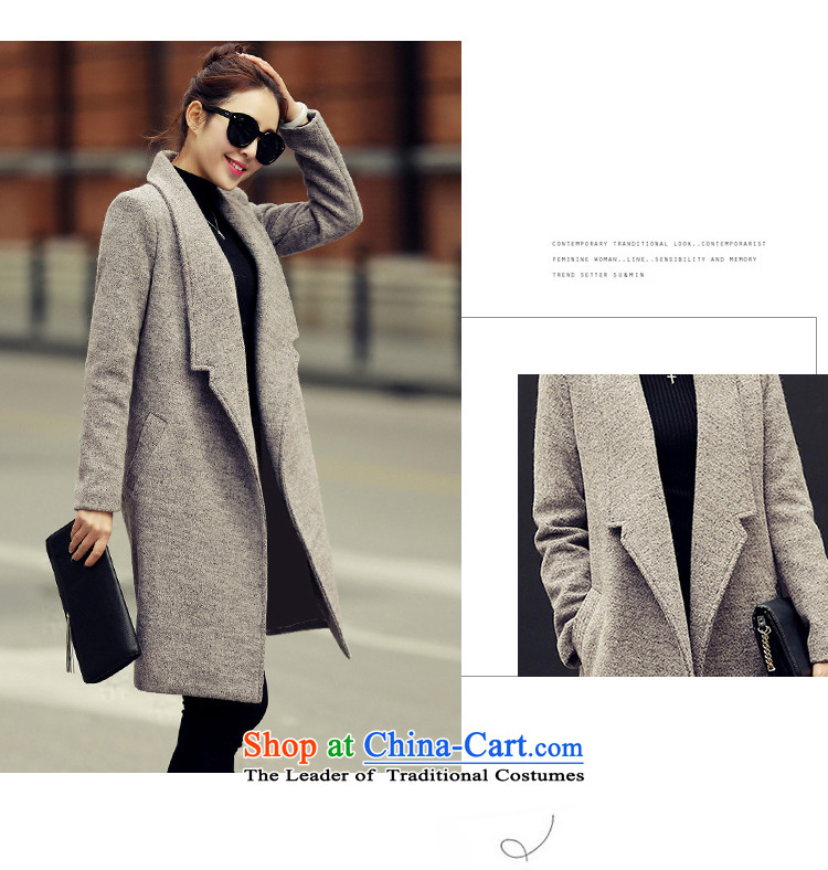 Pure color in long Sau San Lapel Warm gray overcoat so gross M picture, prices, brand platters! The elections are supplied in the national character of distribution, so action, buy now enjoy more preferential! As soon as possible.