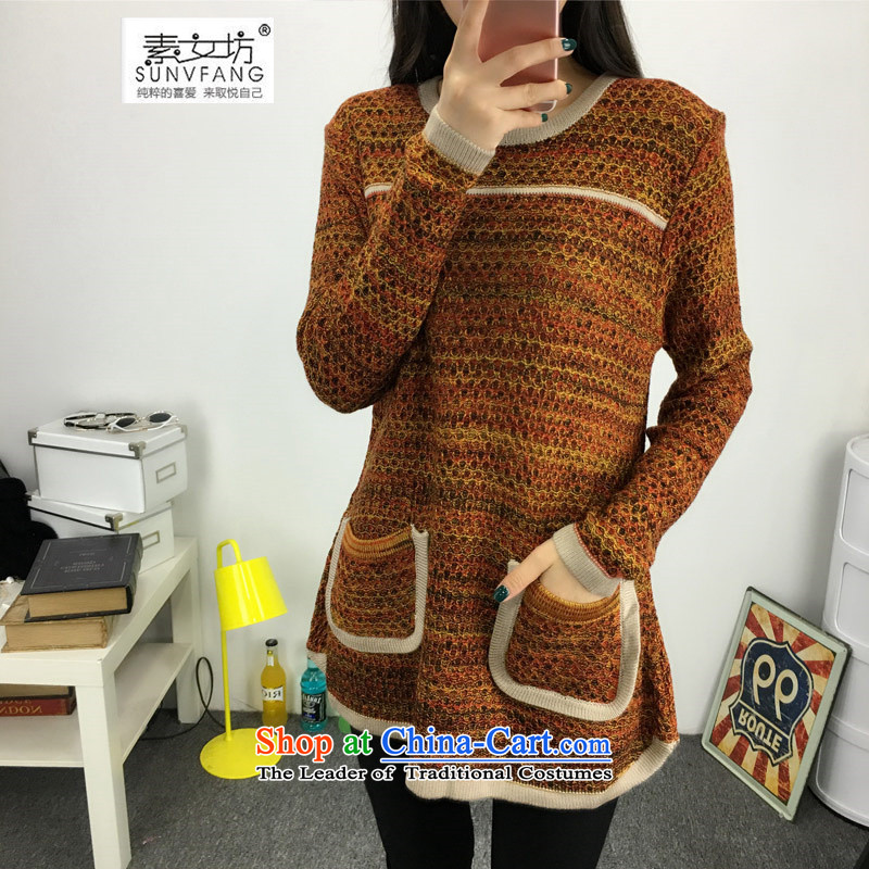 Motome large workshop for women 2015 new king sweater for women in the burden of thick mm200 long knitting sweater, forming the autumn and winter clothes 5271 Flower5XL red180-210 recommended weight catty