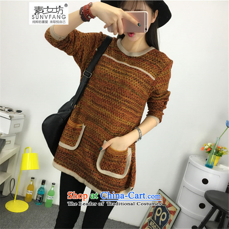 Motome large workshop for women 2015 new king sweater for women in the burden of thick mm200 long knitting sweater, forming the autumn and winter clothes 5271 Flower 5XL Red , 180-210 recommended weight of female square (SUNVFANG) , , , shopping on the In