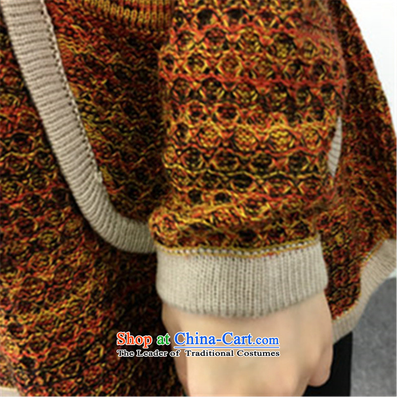 Motome large workshop for women 2015 new king sweater for women in the burden of thick mm200 long knitting sweater, forming the autumn and winter clothes 5271 Flower 5XL Red , 180-210 recommended weight of female square (SUNVFANG) , , , shopping on the In