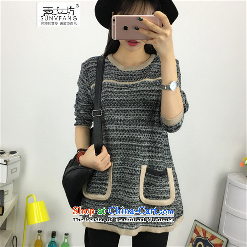 Motome large workshop for women 2015 new king sweater for women in the burden of thick mm200 long knitting sweater, forming the autumn and winter clothes 5271 Flower 5XL Red , 180-210 recommended weight of female square (SUNVFANG) , , , shopping on the In