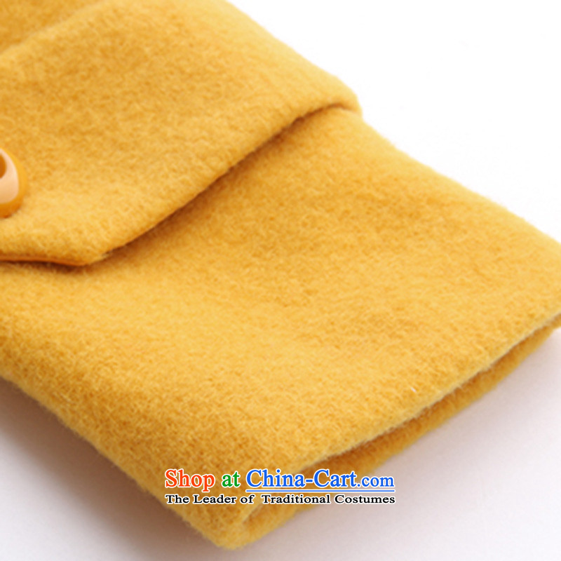 The land of  autumn and winter 2015 Women's new Korean version of a Korean version of gross? jacket coat women gross Sau San? M, land (yellow nalian shopping on the Internet has been pressed.)