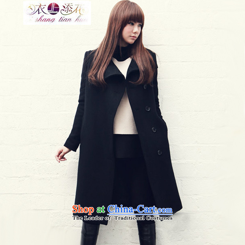On Tim Fa2015 Fall_Winter Collections Korean female jacket is   gross in long wool a wool coat thickness stylish professional work-pack BlackS
