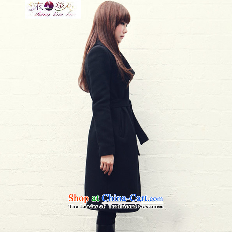 On Tim Fa 2015 Fall/Winter Collections Korean female jacket is   gross in long wool a wool coat thickness stylish vocational work-pack Black S, Yi extra shopping on the Internet has been pressed.
