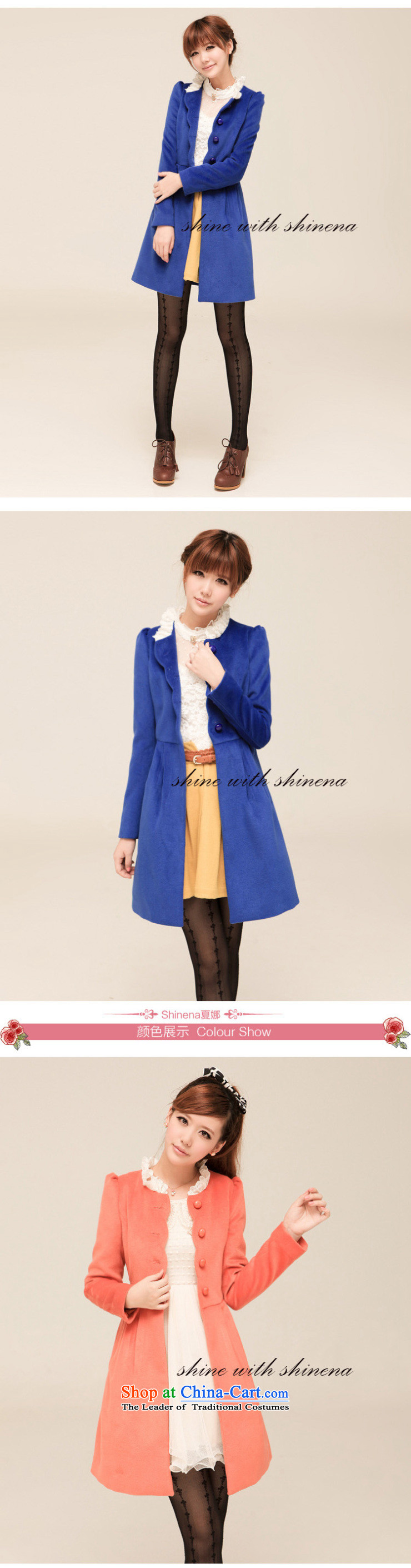 Shinena/ Ha-na 2013 autumn and winter new women's single row deduction of wool coat? 