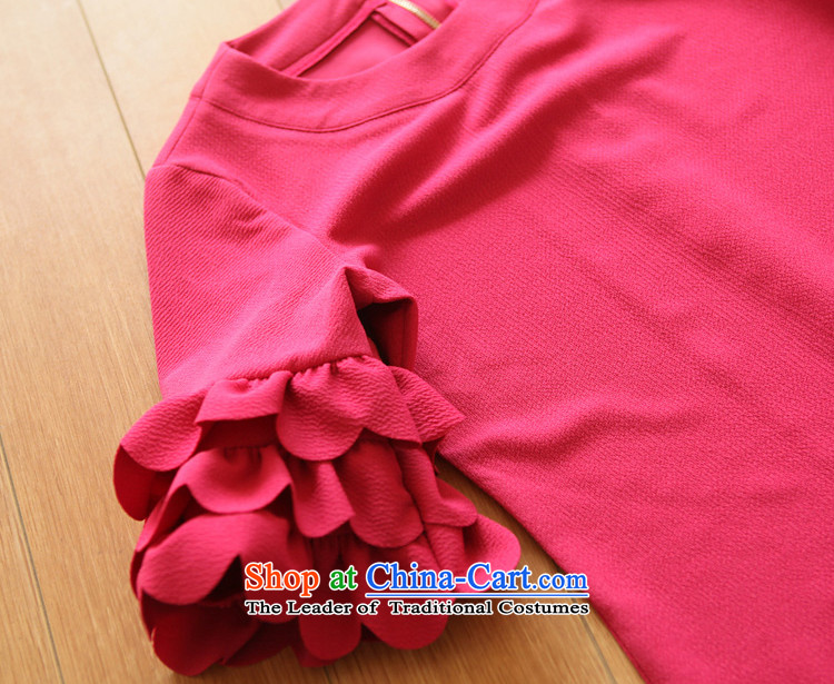 American Samoa Nika thick mm spring new 2013 large women who dress video thin thick Yi Korean flower petals cuff dresses in red XXL picture, prices, brand platters! The elections are supplied in the national character of distribution, so action, buy now enjoy more preferential! As soon as possible.