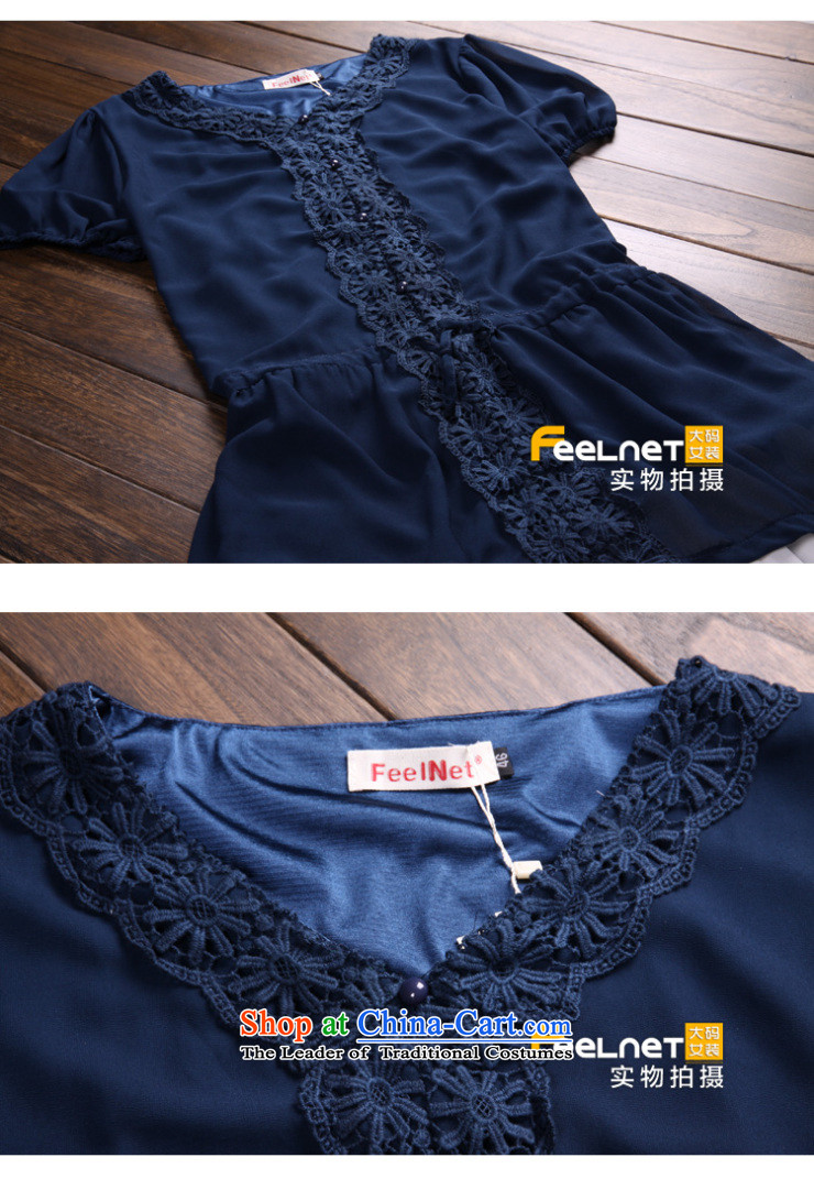 Clearance feelnet thick mm summer Korean Spring 2015 Summer chiffon large short-sleeve loose V-Neck xl dresses 686 Blue 4XL-48 code picture, prices, brand platters! The elections are supplied in the national character of distribution, so action, buy now enjoy more preferential! As soon as possible.
