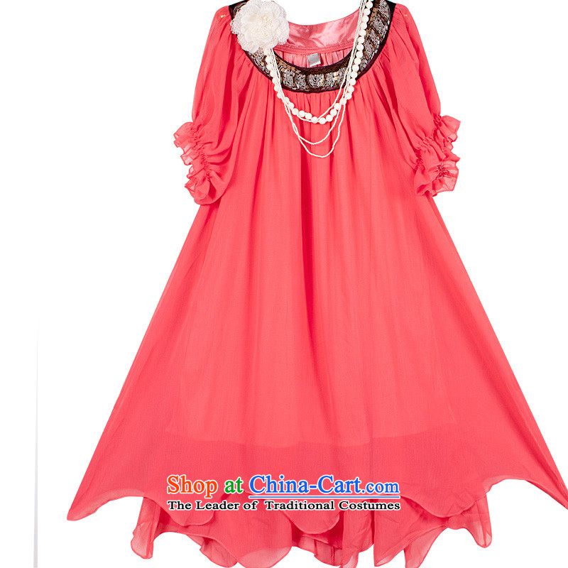 The sea route to spend the new large skirt chiffon dresses 149-3G Western Red sea route to spend.... 3XL, shopping on the Internet