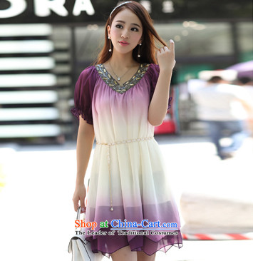 The sea route to spend the new liberal chiffon version to intensify the Korean version of large dresses 126-3G Code Red gradient M picture, prices, brand platters! The elections are supplied in the national character of distribution, so action, buy now enjoy more preferential! As soon as possible.