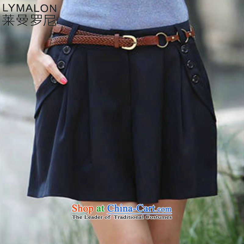 The lymalon lehmann thick, Hin thin autumn 2015 new product version of large Korean women's code Sleek and versatile temperament body A Field Skort K123XXXXL blue