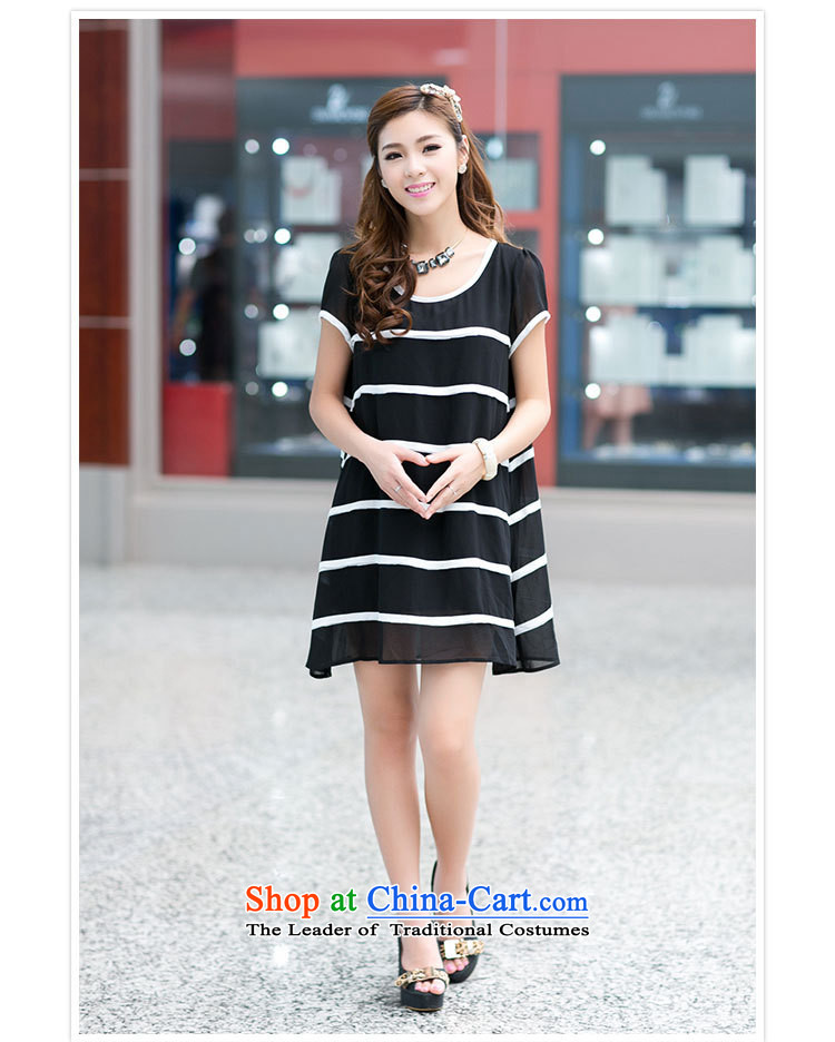The lymalon lehmann thick, Hin thin Summer 2015 new product version of large Korean women's code stylish short-sleeved streaks chiffon dresses Q3005 black M picture, prices, brand platters! The elections are supplied in the national character of distribution, so action, buy now enjoy more preferential! As soon as possible.