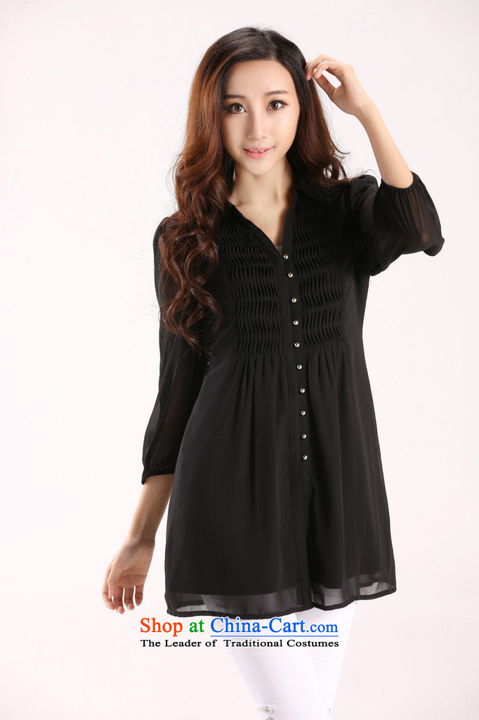 The lymalon lehmann thick, Hin thin 2015 autumn the new Korean version of large numbers of ladies wild long-sleeved loose cardigan chiffon shirt 1349 Black XXXL picture, prices, brand platters! The elections are supplied in the national character of distribution, so action, buy now enjoy more preferential! As soon as possible.