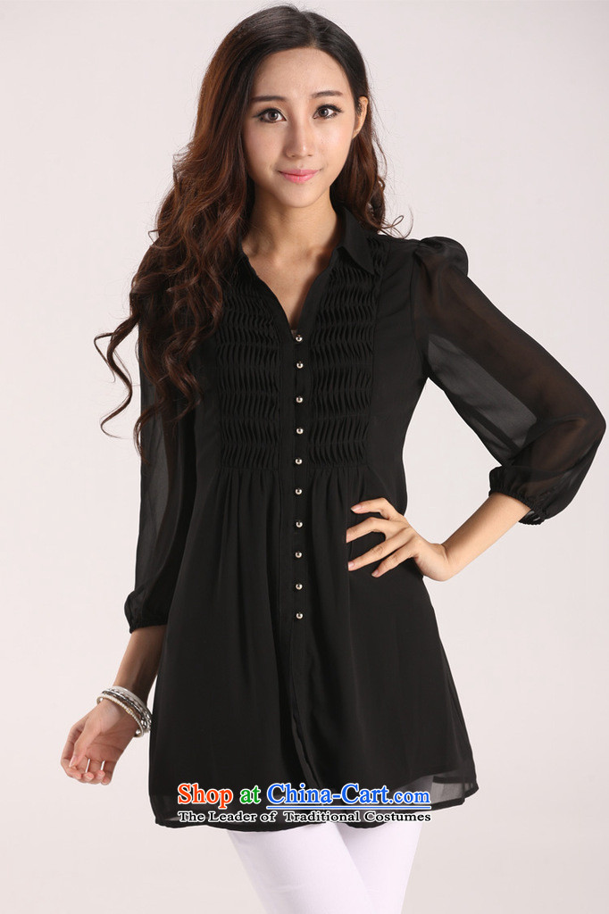 The lymalon lehmann thick, Hin thin 2015 autumn the new Korean version of large numbers of ladies wild long-sleeved loose cardigan chiffon shirt 1349 Black XXXL picture, prices, brand platters! The elections are supplied in the national character of distribution, so action, buy now enjoy more preferential! As soon as possible.