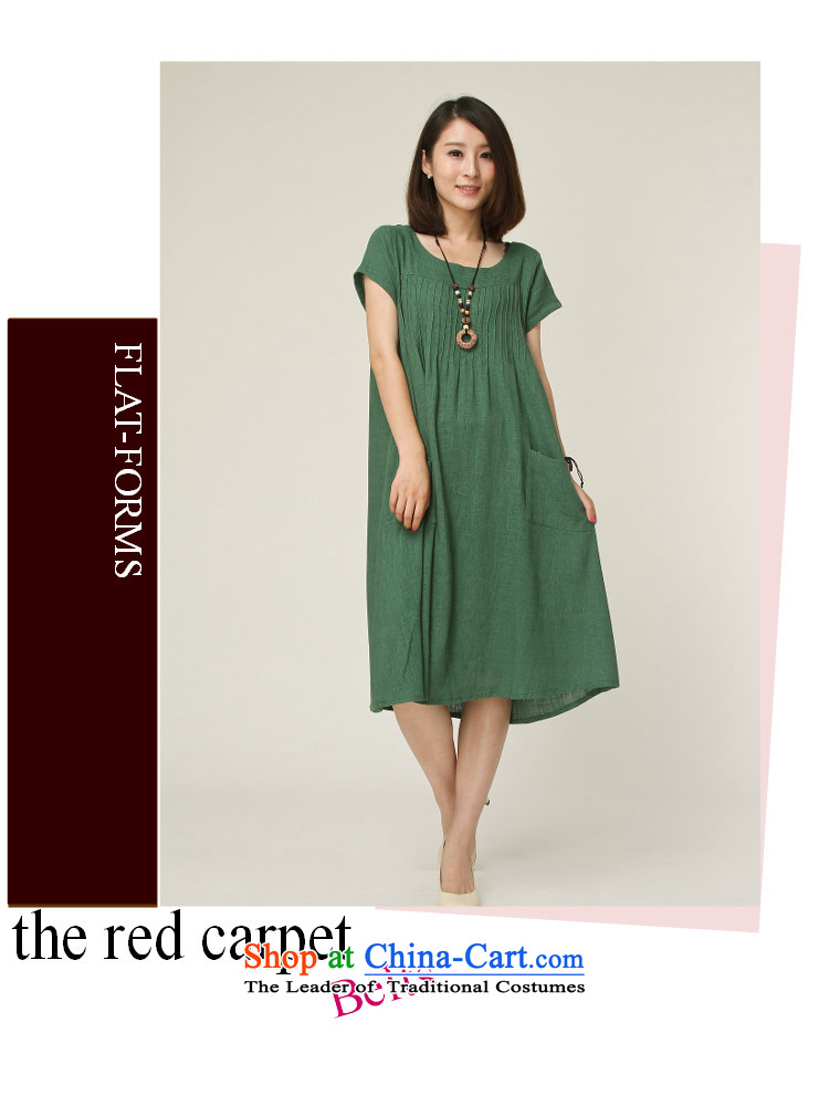 El-ju Yee Nga MOM pack for summer larger women's clothes to increase expertise relaxd MM cotton linen short-sleeved dresses in red L Photo YA9388, prices, brand platters! The elections are supplied in the national character of distribution, so action, buy now enjoy more preferential! As soon as possible.