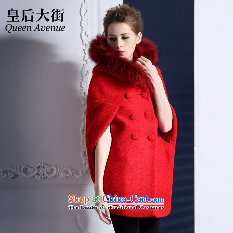 Queen Street female new autumn campaign sub gross Washable Wool cloak gross? overcoat D205 Red M Queen Street (queen's road) , , , shopping on the Internet