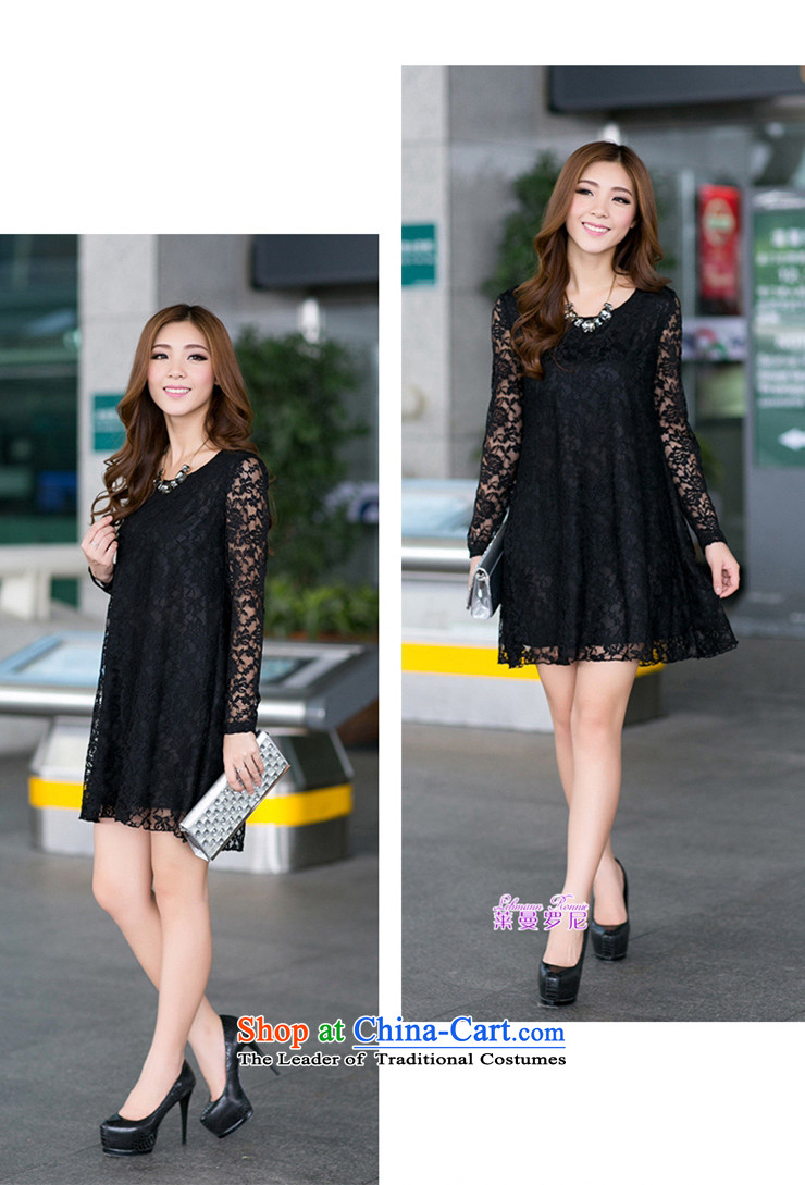 The lymalon Lehmann 2015 quarter new product version of large Korean women's code lace forming the long-sleeved Sau San even turning black XXXL skirt 1546 picture, prices, brand platters! The elections are supplied in the national character of distribution, so action, buy now enjoy more preferential! As soon as possible.
