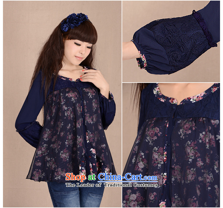 Fireworks ironing 2015 Autumn new larger female wild long-sleeved shirt chiffon short shirts picture stamp XXXL dark blue 25 days pre-sale prices, pictures, brand platters! The elections are supplied in the national character of distribution, so action, buy now enjoy more preferential! As soon as possible.