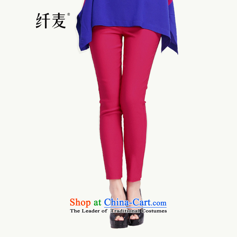 The former Yugoslavia Migdal Code women 2015 Autumn load new women's Korean women who thick video thin, forming the trousers female autumn and winter thick sister pants 13623 in red XXXXL
