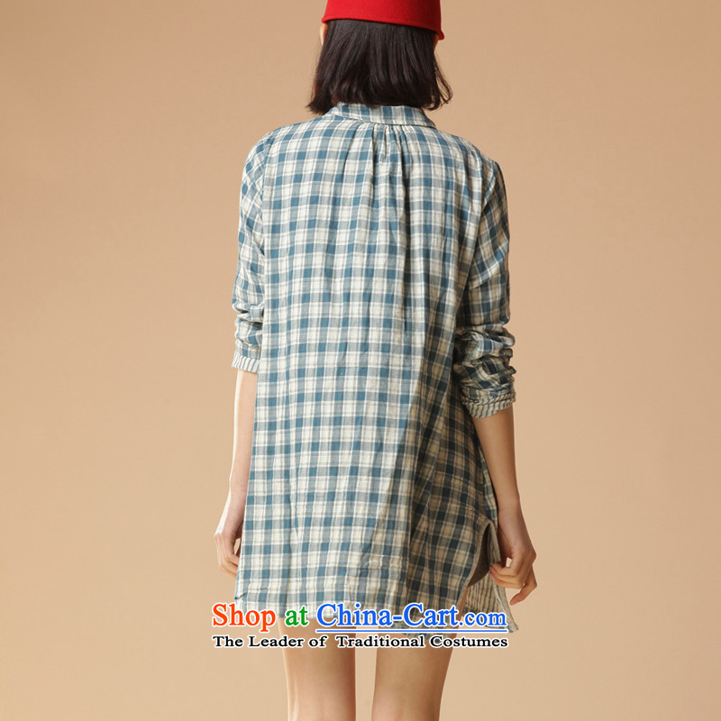 The autumn and winter load large feelnet code women thick mm thin loose video in plaid long long-sleeved shirt with loose large green grid 4XL-48 749 yards ,FEELNET,,, shopping on the Internet