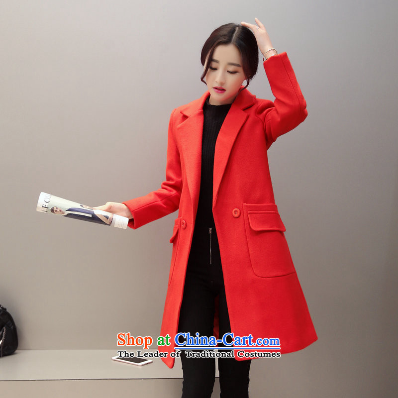 The chaplain again boutique cotton wool coat women so thick long 2015 Ms. winter clothing women jacket? gross in long thin Korean version of the video   Red (C.O.D. XL(120-135)) has been pressed again the burden of Swordmakers shopping on the Internet