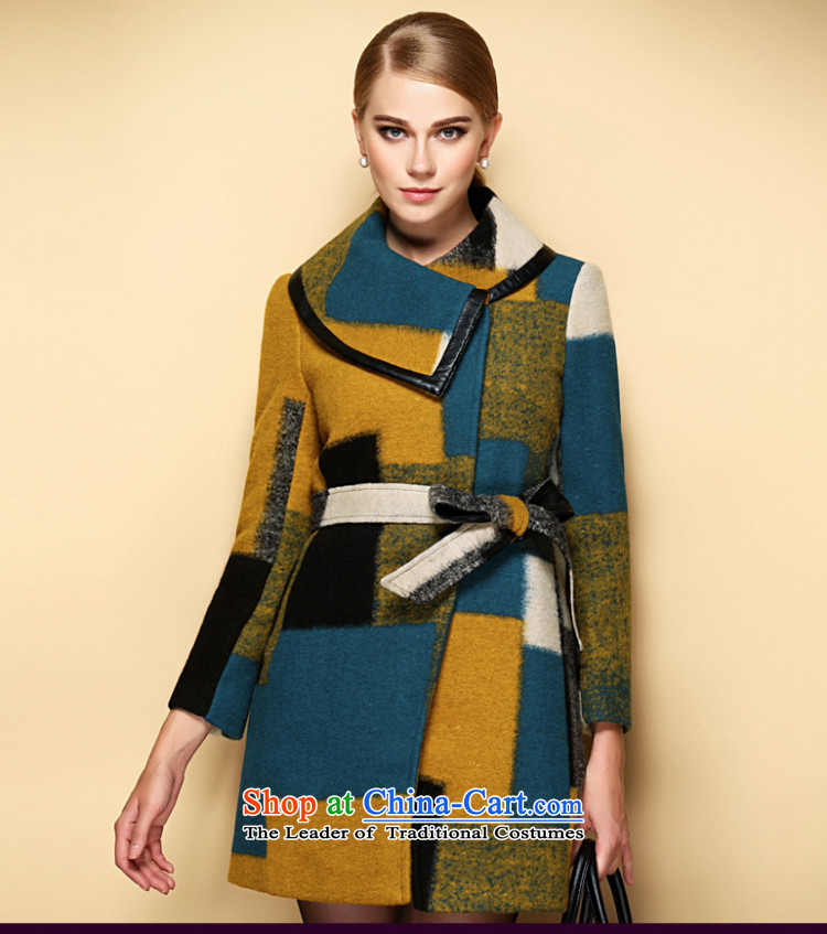 Yuen-core women 2015 winter clothing new OL lapel knocked color long wool so Sau San coats female latticed jacket female Yellow XL Photo, prices, brand platters! The elections are supplied in the national character of distribution, so action, buy now enjoy more preferential! As soon as possible.
