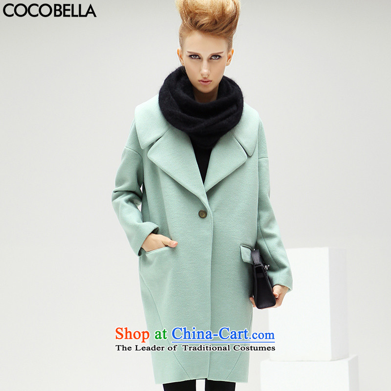 The new winter 2015 COCOBELLA BALANGJIE-coats cocoon type long women's gross CT74 jacket water green?M