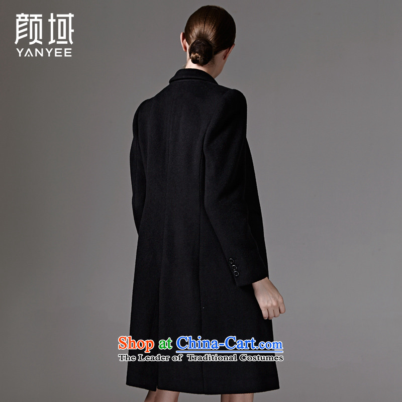 2015 Autumn and winter new stylish handsome double-long wool coat jacket female 04W3345? black L/40, NGAN YANYEE domain () , , , shopping on the Internet