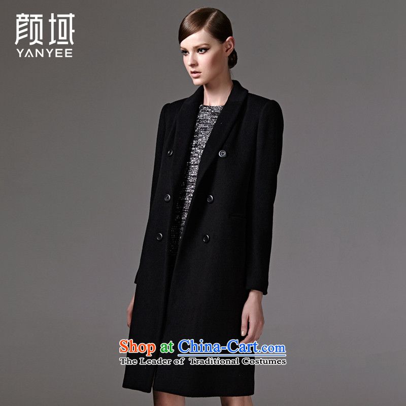 2015 Autumn and winter new stylish handsome double-long wool coat jacket female 04W3345? black L/40, NGAN YANYEE domain () , , , shopping on the Internet