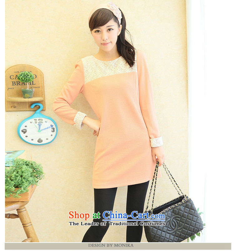American Samoa Nika larger female thick mm autumn 2013 New Korea boxed version thin round-neck collar long-sleeved shirt skirts sister Thick Pink XXXL picture, prices, brand platters! The elections are supplied in the national character of distribution, so action, buy now enjoy more preferential! As soon as possible.