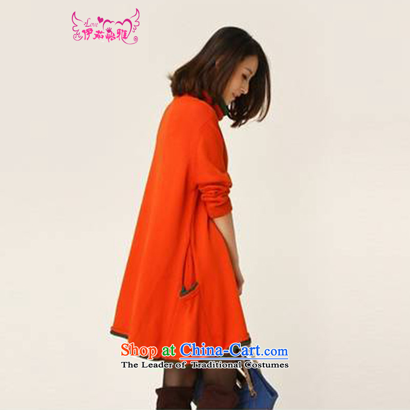 El-ju Yee Nga autumn and winter female larger female high-Neck Sweater in forming the long knitting, knitting dress Y12788 orange large numbers for the code, Yu Yee Nga shopping on the Internet has been pressed.