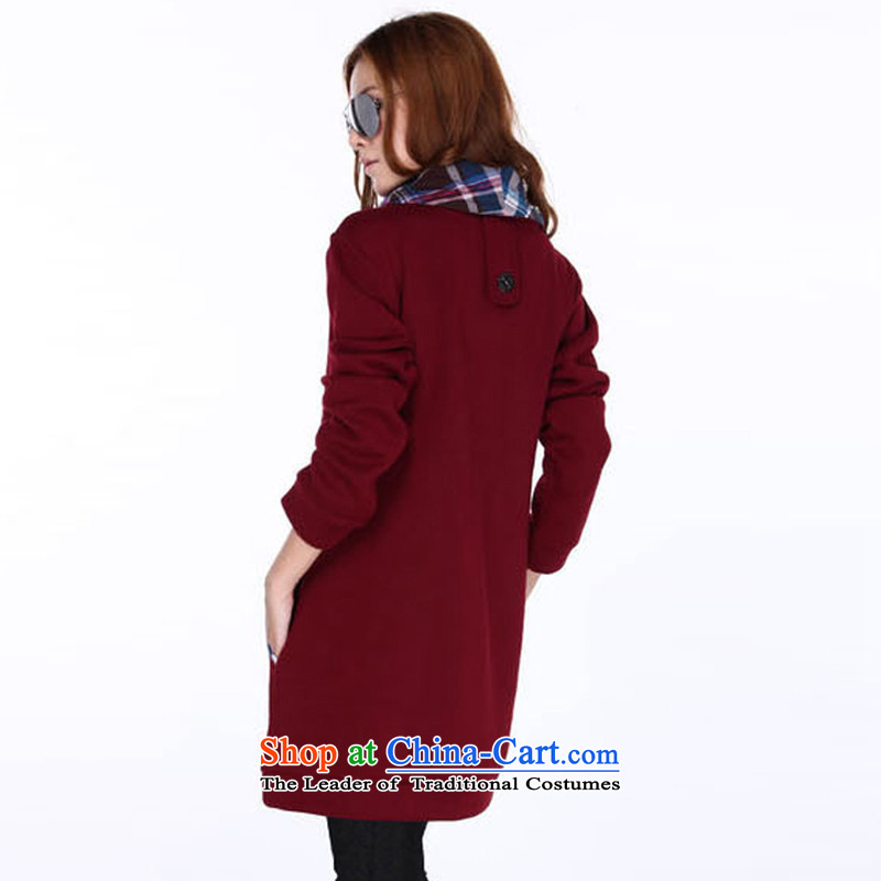 The interpolator auspicious xl women 2015 Fall/Winter Collections new Korean relaxd lounge in the long load lint-free sweater thick MM video thin coat F648 Sau San Huan 3XL, red auspicious shopping on the Internet has been pressed.