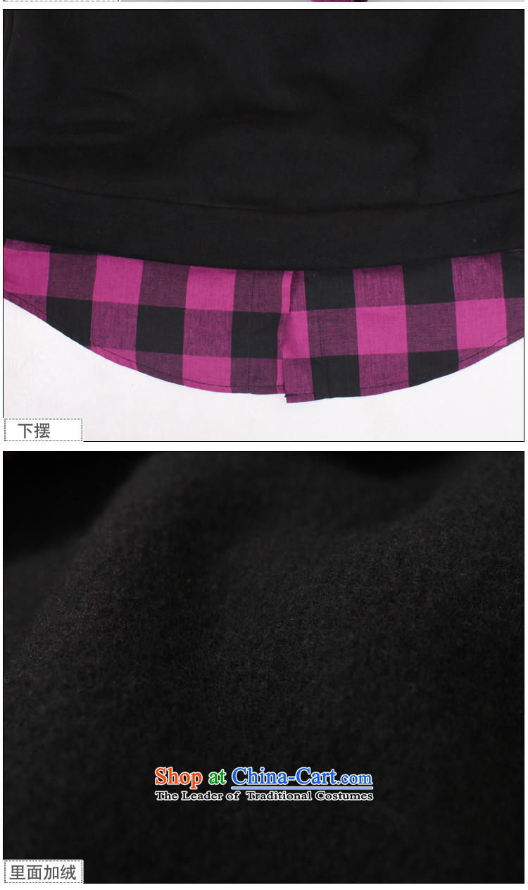 The interpolator auspicious xl women 2015 autumn and winter new Korean stitching grid in long-plus-thick sweater thick mm loose coat F951 purple 3XL picture, prices, brand platters! The elections are supplied in the national character of distribution, so action, buy now enjoy more preferential! As soon as possible.