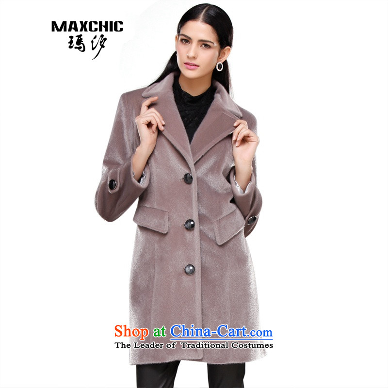 Marguerite Hsichih maxchic 2015 autumn and winter, fluorescent colors in long-sleeved long stingrays texture wool coat is lint-free female jacket 10,171 posts grayish brown XL, Princess (maxchic Hsichih shopping on the Internet has been pressed.)