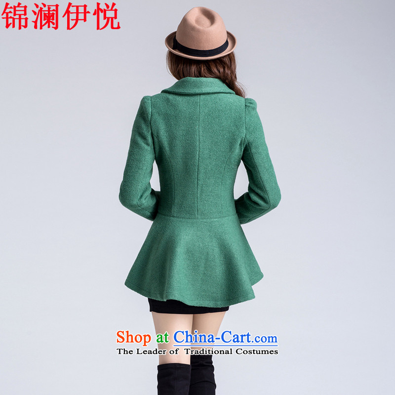 The world of Kam Yuet autumn and winter new women Napoleon, double-skirt swing gross a wool coat jackets for winter clothes in reverse collar long jacket a jacket Sau San Green World of Kam Hyatt Regency M , , , shopping on the Internet