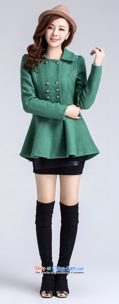 The world of Kam Yuet autumn and winter new women Napoleon, double-skirt swing gross a wool coat jackets for winter clothes in reverse collar long jacket a jacket Sau San Green M picture, prices, brand platters! The elections are supplied in the national character of distribution, so action, buy now enjoy more preferential! As soon as possible.