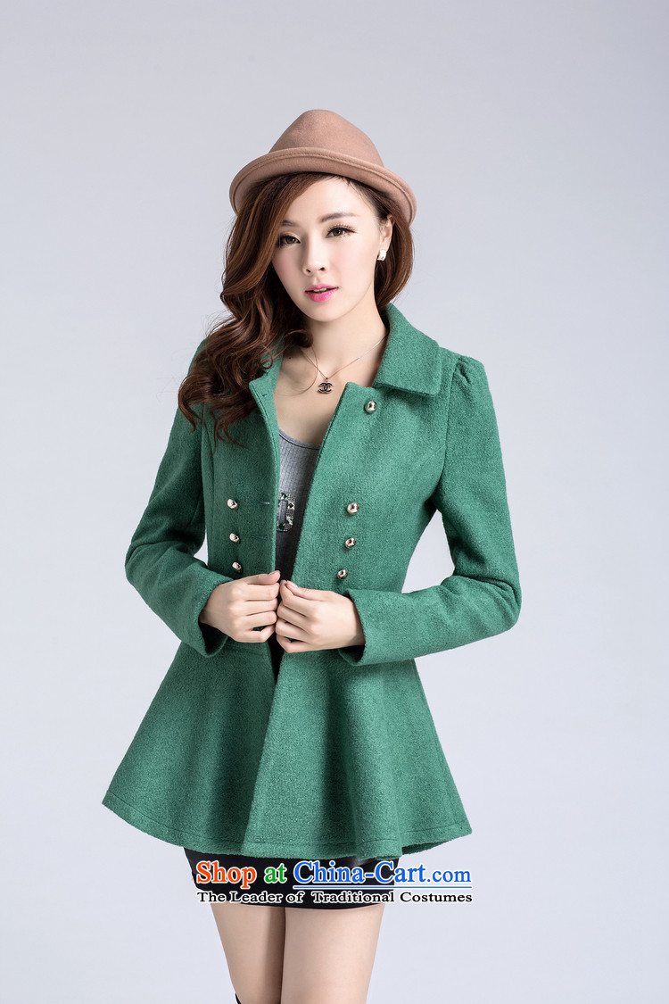 The world of Kam Yuet autumn and winter new women Napoleon, double-skirt swing gross a wool coat jackets for winter clothes in reverse collar long jacket a jacket Sau San Green M picture, prices, brand platters! The elections are supplied in the national character of distribution, so action, buy now enjoy more preferential! As soon as possible.